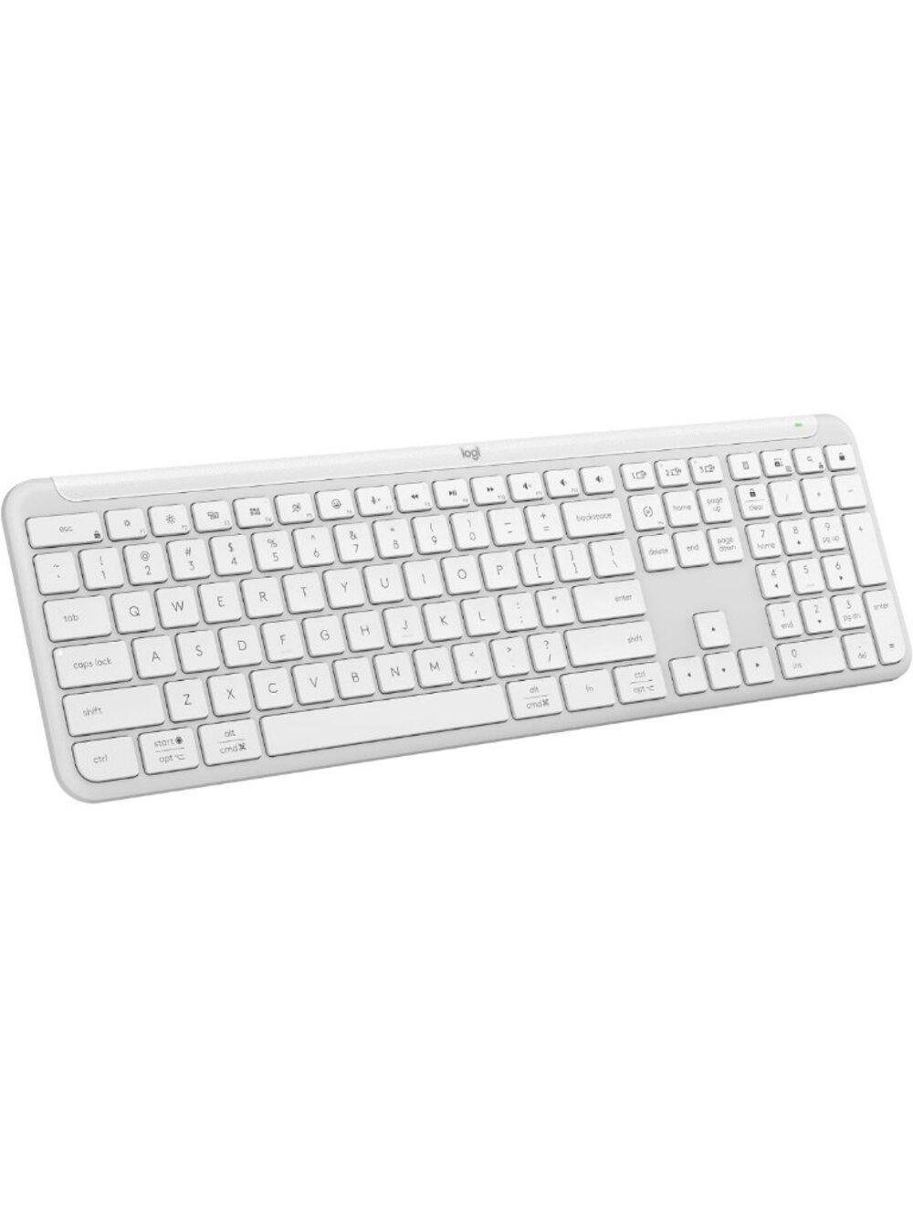 Wireless Slim Keyboard with Quiet Typing - Sleek White Design, Ergonomic Comfort